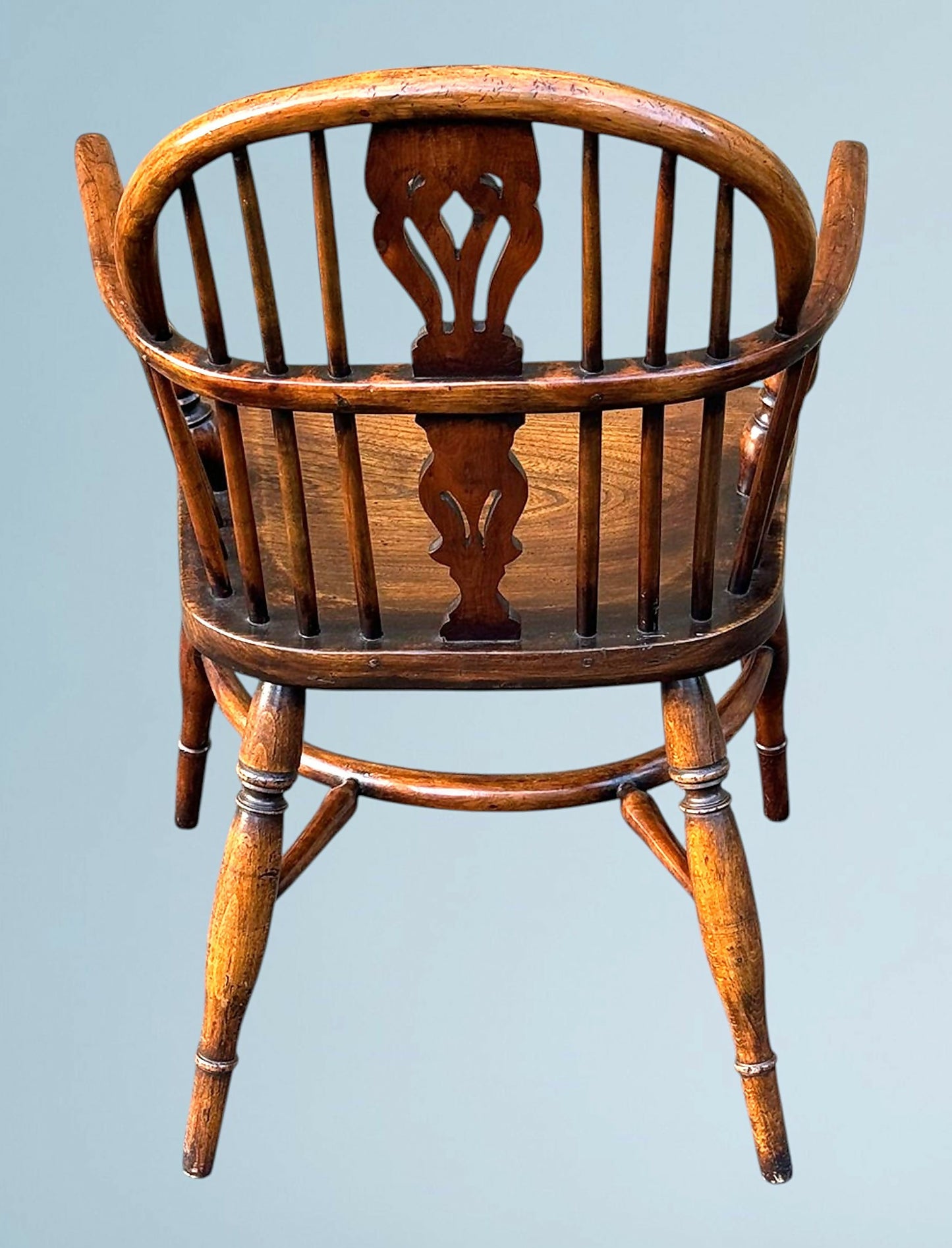 Yew Wood Low Back Windsor Arm Chair