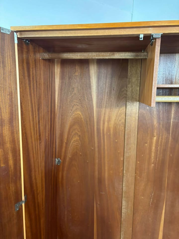 Mid Century Stag Teak Double Wardrobe