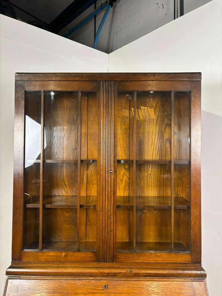 Vintage Oak Bureau Bookcase