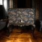 Cocktail Cabinet. Vintage Queen Anne Repro. Chinoiserie style. Black & Gold. Handpainted.