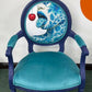 Blue Vintage Chair, Artist Design Bespoke Accent Chair, Statement Furniture