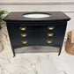 Black Vintage Wooden Vanity Unit