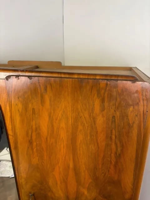 1950's Vintage Walnut Veneered Wardrobe