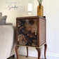 Statement Entryway Cabinet -Dark Botanical & Refinished Wood ,Small Drinks Cabinet ,Nightstand
