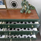 Large Vintage Dark Green Chest of Drawers with Scallops