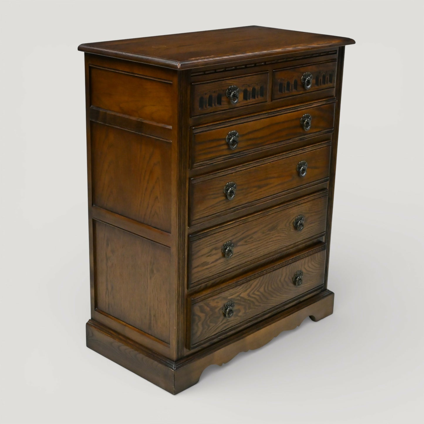 Old Charm Chest Of Drawers 4 Long 2 Short Light Oak Finish FREE UK Delivery*