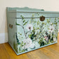 Storage Chest Upcycled Furniture Green Frog Foliage Vintage Storage Box Ottoman