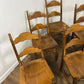 Set of Six Custom Made Elm Bar Back Dining Chairs