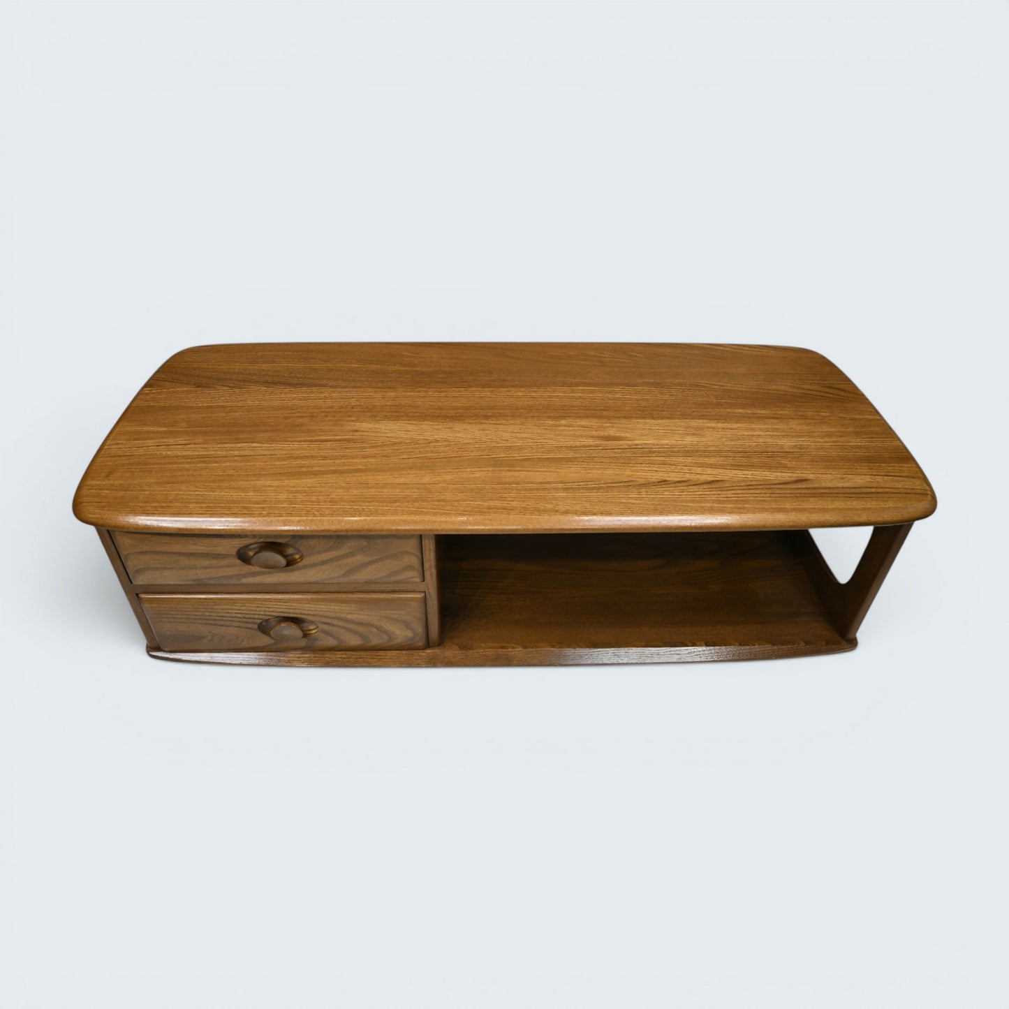 Ercol Minerva Coffee Table On Casters 2 Drawers Golden Dawn EXC FREE UK Delivery