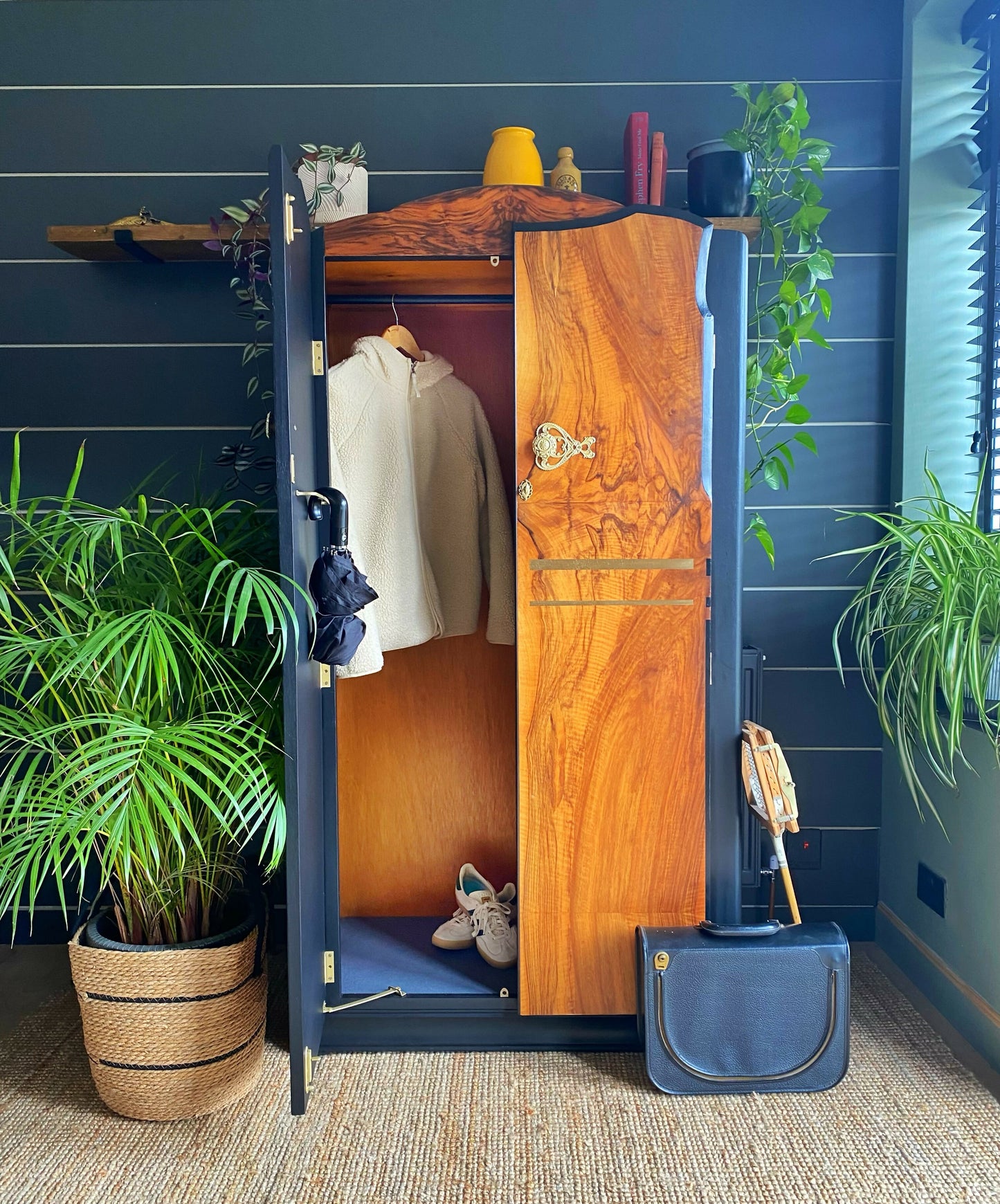 Wardrobe, Armoire, Coat Cupboard, Hall Robe, Hallway Storage, 1960s Mid Century.