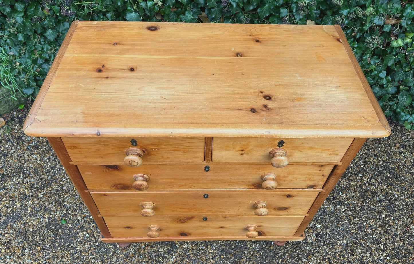 Vintage Victorian Tall Pine Chest Of Drawers