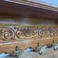 Coat Rack Vintage French Oak 6 Hooks Wall Shelf Carved Coat Hanger LOT 6551