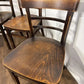 Vintage Set of Four Oak Ladder Back Dining Chairs - Bentwood Style