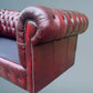 English Leather Chesterfield Sofa Bed / Settee