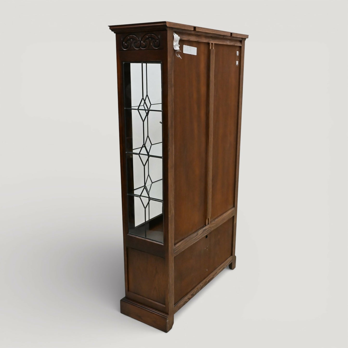 Old Charm Display Cabinet With Cupboard 3 Shelves Tudor Brown FREE UK Delivery*. SBR11110/2910E