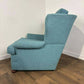 Contemporary Teal Wing Back Armchair