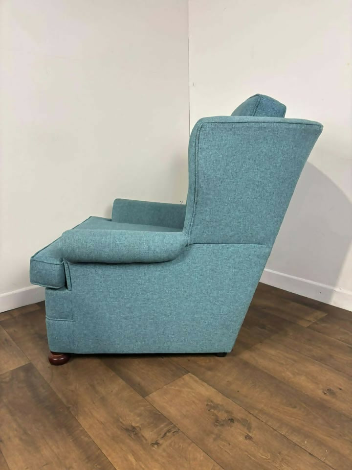 Contemporary Teal Wing Back Armchair