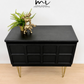 Black Nathan teak TV stand, sideboard, drinks cabinet, media unit, mid century modern, vintage, refurbished, upcycled, console