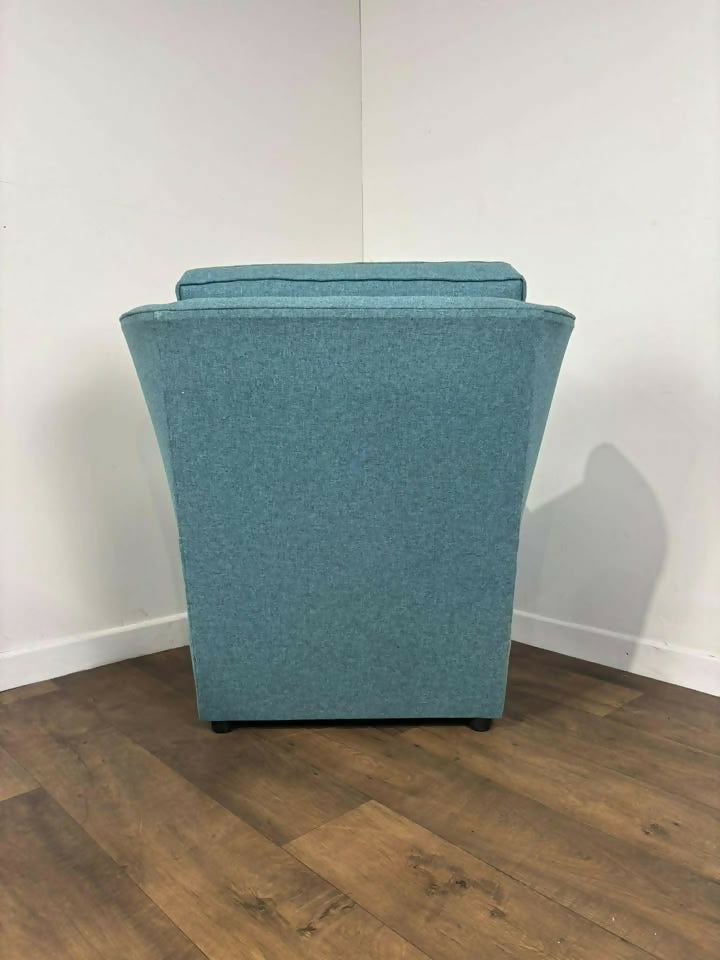 Contemporary Teal Wing Back Armchair