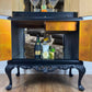 Art Deco Upcycled Queen Anne Cocktail Cabinet: Black Gin Bar Drinks Cabinet