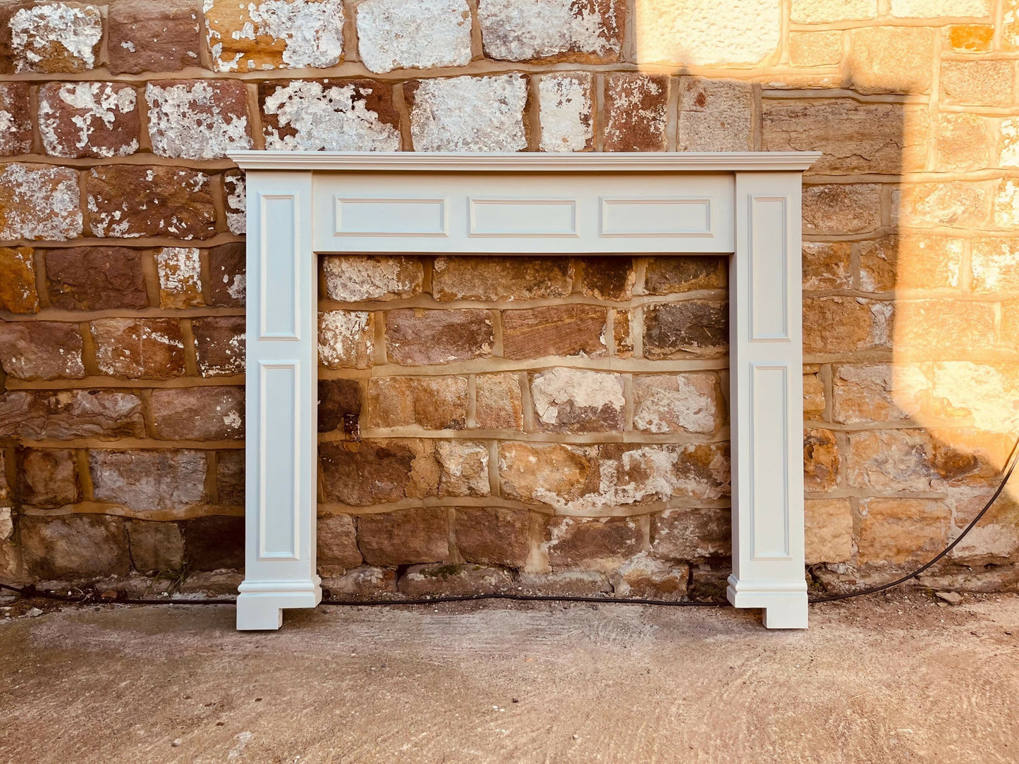 Painted Wooden Fireplace Surround | Classic Mantelpiece | Georgian Style Fire Surround | Off-White Traditional Fireplace Mantel