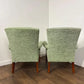 Vintage Pair of Parker Knoll Light Green Upholstered Armchairs – Model PK 749-1014