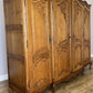 Wardrobe Vintage French Louis XVI Style Oak Four Door Carved Armoire LOT 6496