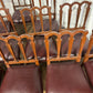 Set Of Twelve Mahogany Dining Chairs With Burgundy Leather Upholstered Seats