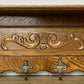 Coat Rack Vintage French Oak Wall Mounted 6 Hooks Carved Rack Hanger LOT 6209