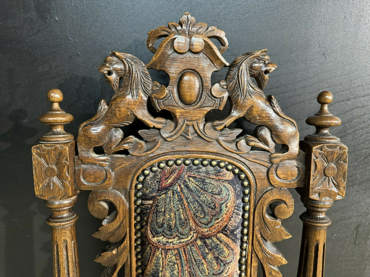 Set 8 French Carved Oak Dining Chairs