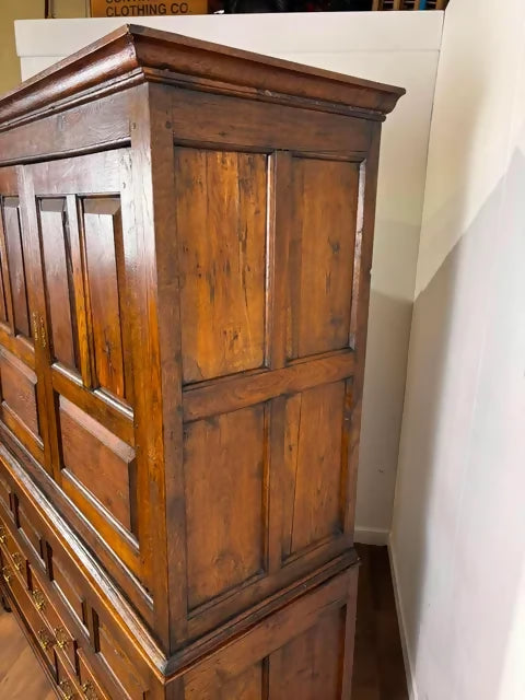 Early Georgian Oak Press Cupboard