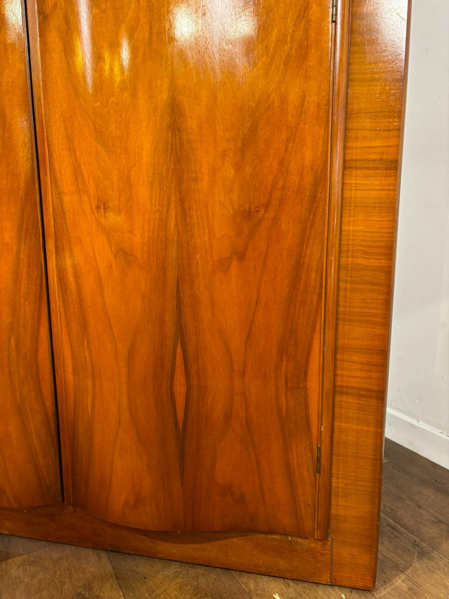 Vintage Walnut Veneered Double Wardrobe
