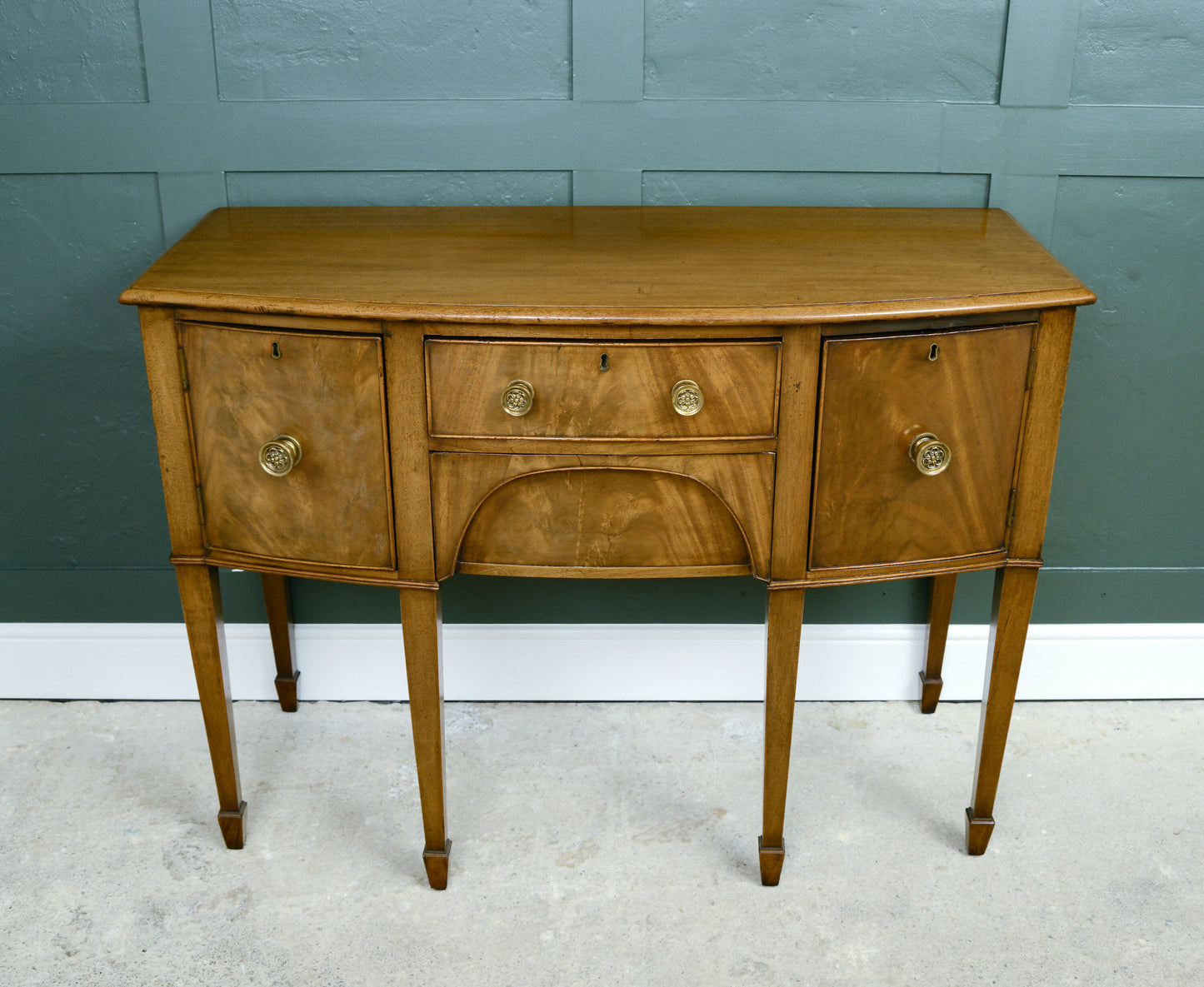 Georgian Bow Fronted Sideboard - Satinwood or Walnut