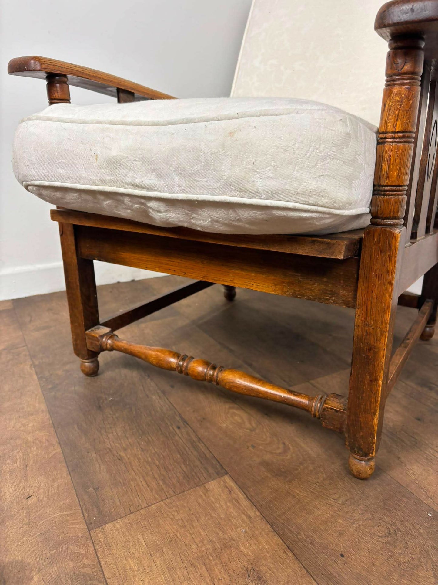 Vintage Oak Reclining Armchair