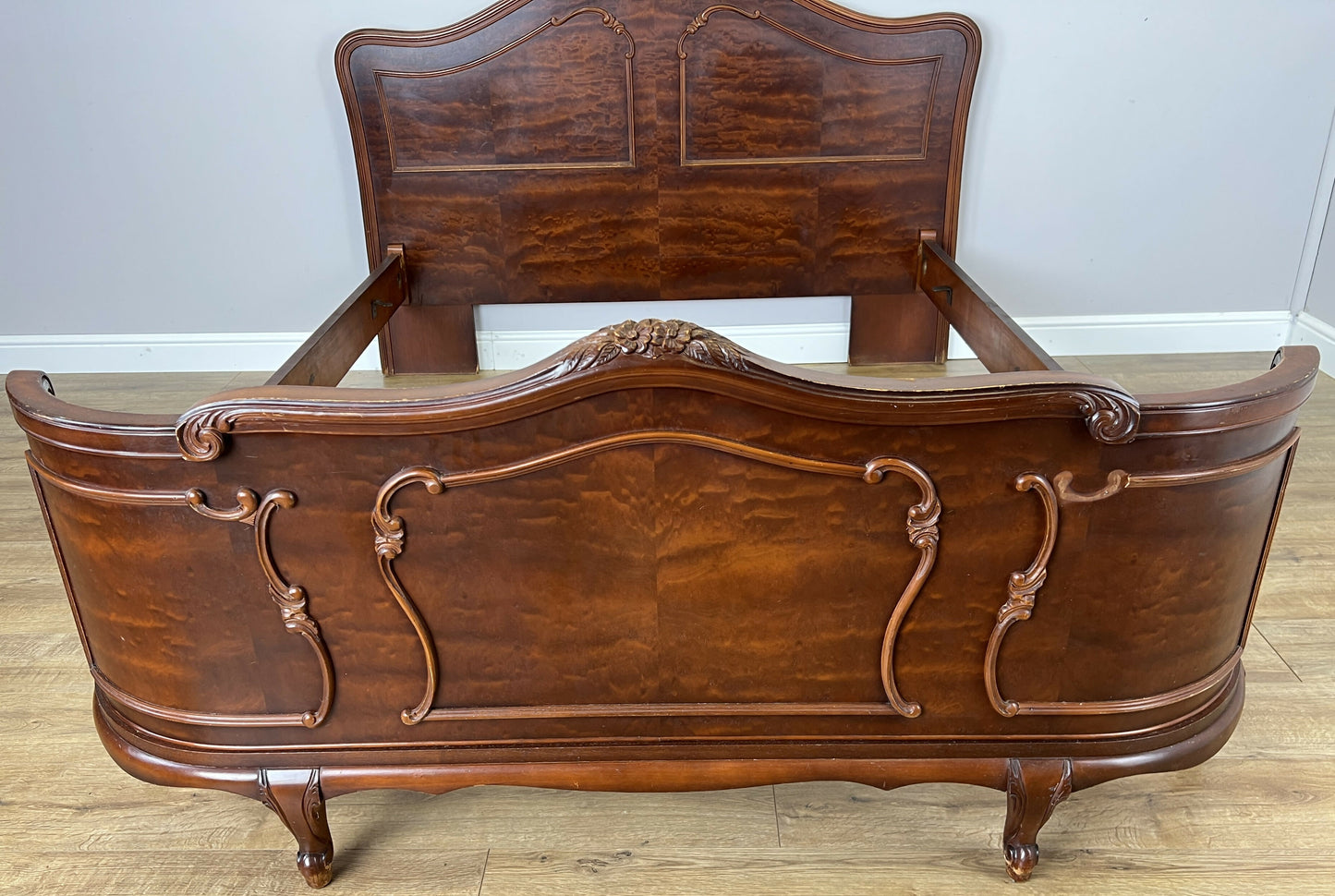 Bed Vintage French Louis XVI King Size Bed Frame Carved Headboard LOT 6403