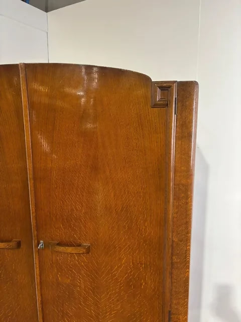Vintage Art Deco Oak Double Wardrobe – W.H. Snout & Son, Shrewsbury