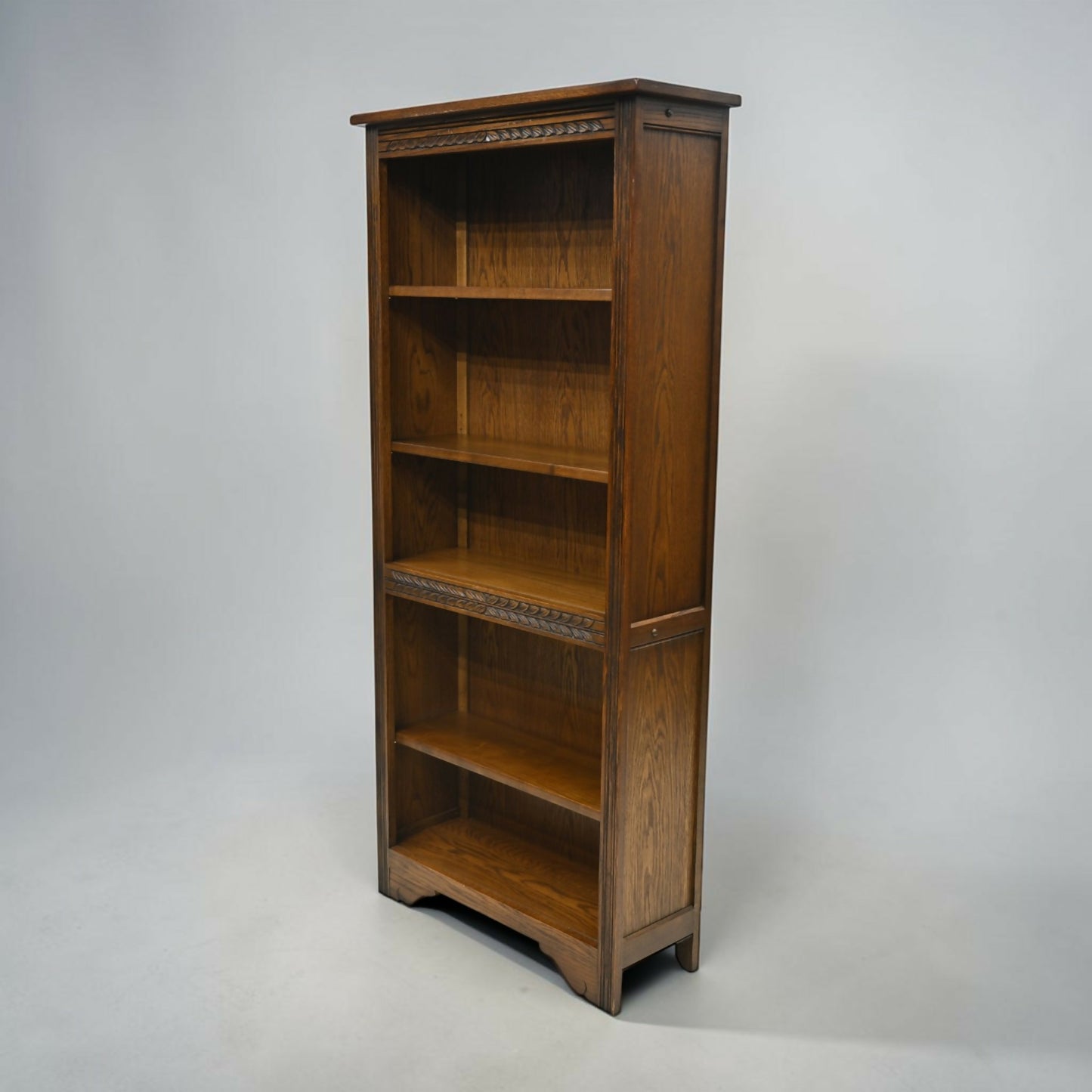 Old Charm Open Bookcase 4 Shelves Light Oak Finish Carvings FREE UK Delivery*