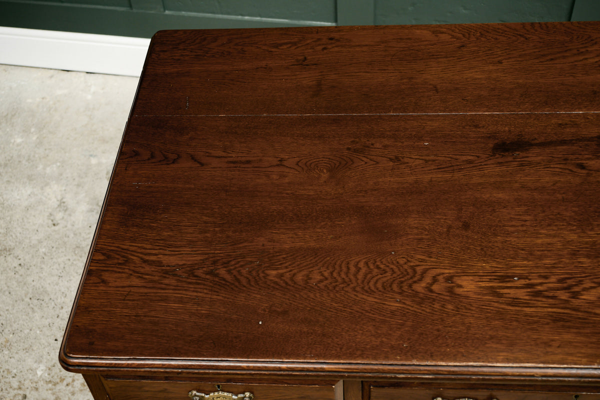 Large Antique Oak Pedestal Desk - Solid Oak