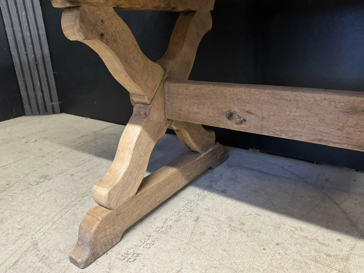 French Oak X Support Farmhouse Dining Table