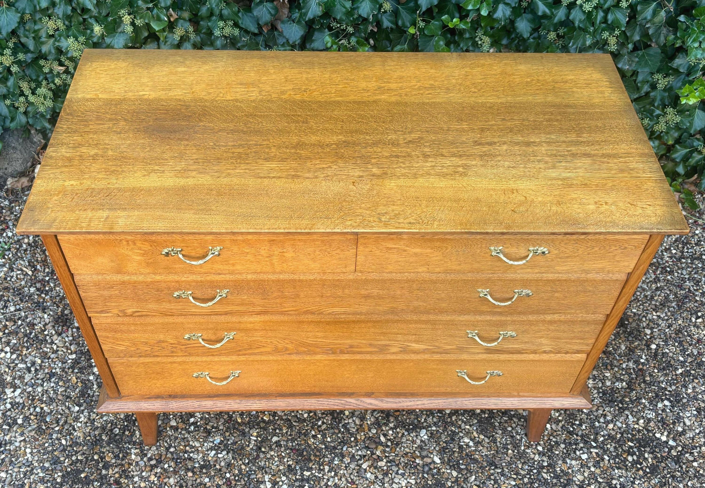 Vintage 1960's Handmade Oak Chest Of Drawers