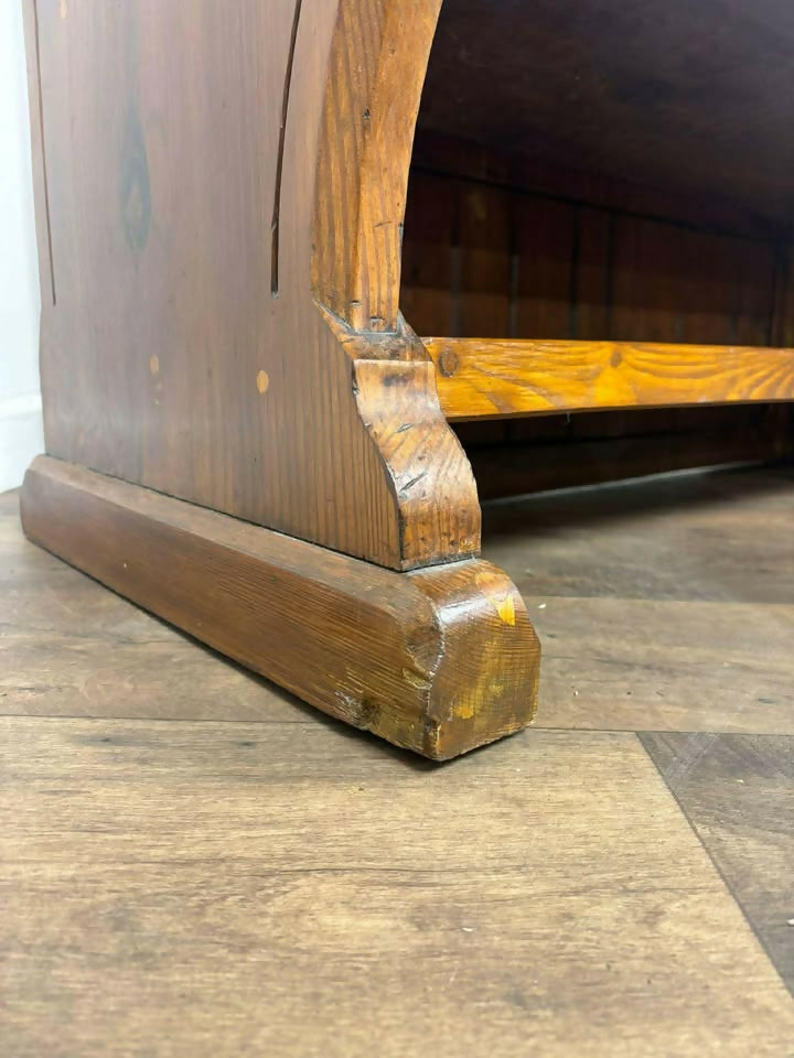 Victorian Pitch Pine Pew Of Small Proportions