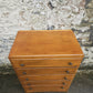 Vintage Oak Tallboy Chest of Drawers: Antique Cabinet with Detailing Five Drawer