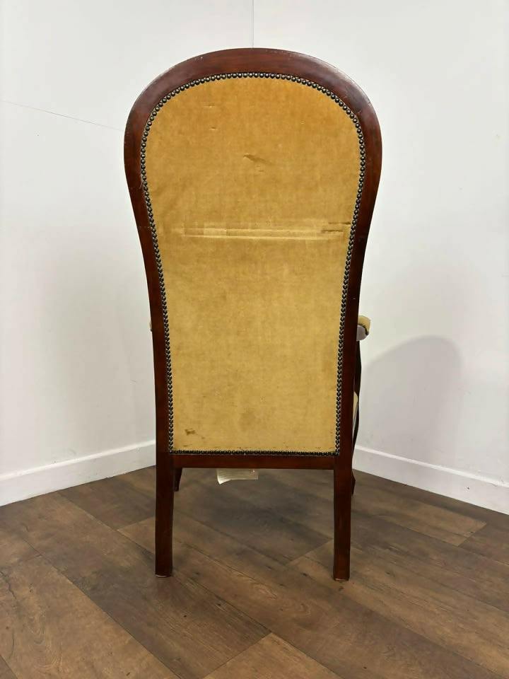 Reproduction Mahogany Button Back Armchair