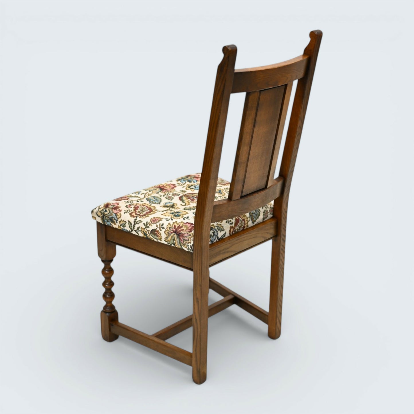 6 Yorke Old Charm Dining Chairs Trellis Fabric Light Oak Frames FREE UK Delivery
