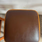 Mid century retro vintage stools wood vinyl brown