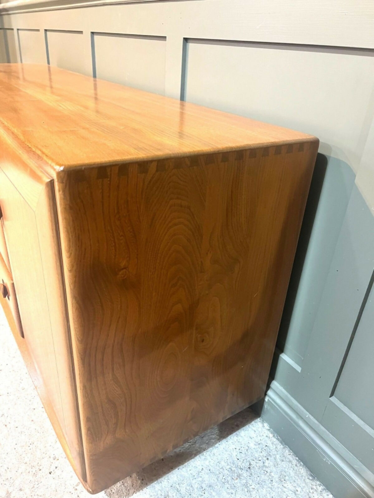 Vintage Ercol Sideboard Model No. 455 Solid Elm