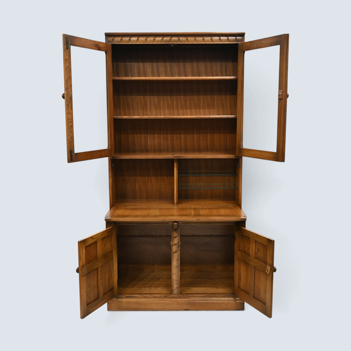 Ercol Mural Wall Unit Drinks Display Cabinets Golden Dawn FREE UK Delivery*