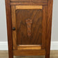 Bedside Table Antique French Style Oak Carved Marble Top Cabinet LOT 6602
