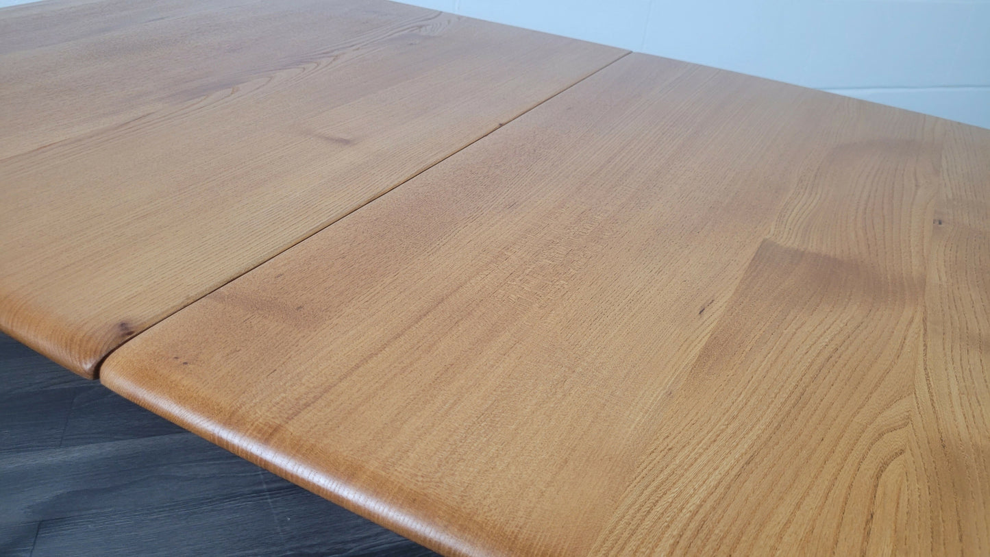 Vintage Ercol Grand Windsor Extending Dining Table – Solid Elm & Beech – 1970s