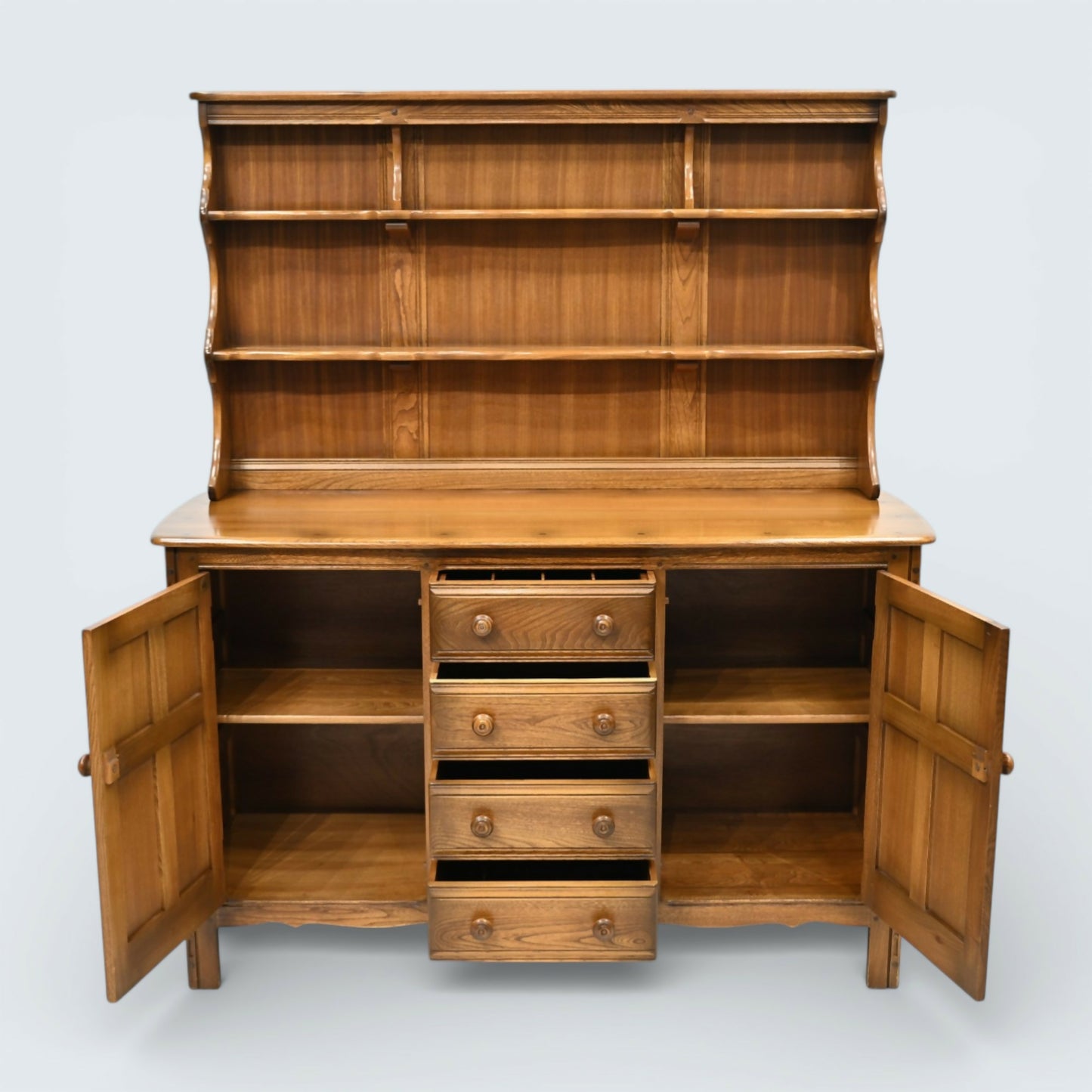 Ercol Vintage Sideboard Dresser 4 Drawers 2 Cupboards 2 Piece FREE UK Delivery*